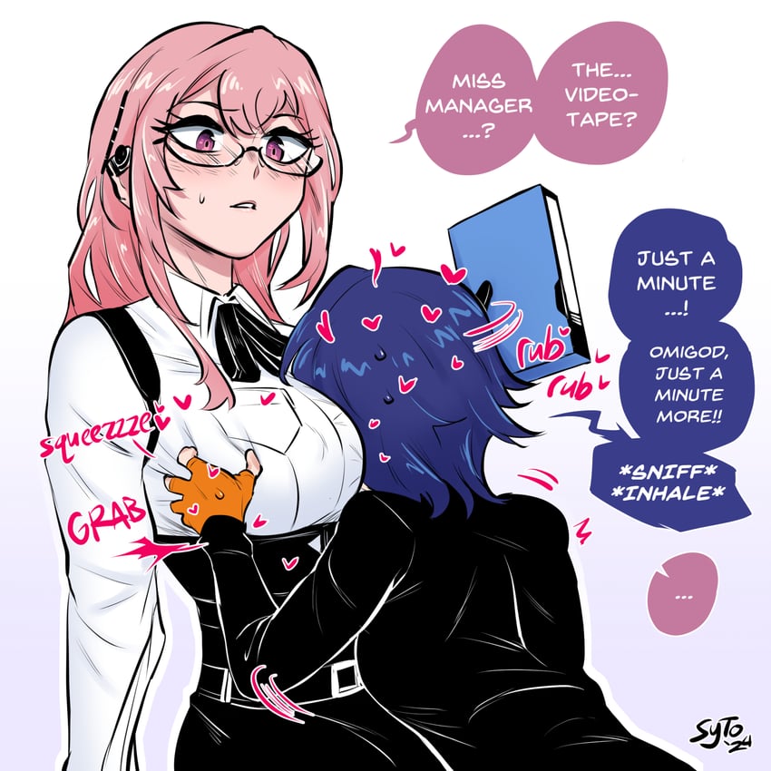 belle and tsukishiro yanagi (zenless zone zero) drawn by sytokun