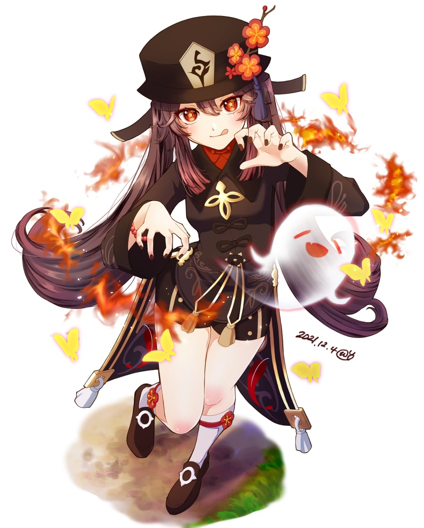 hu tao and boo tao (genshin impact) drawn by hinasuzu69