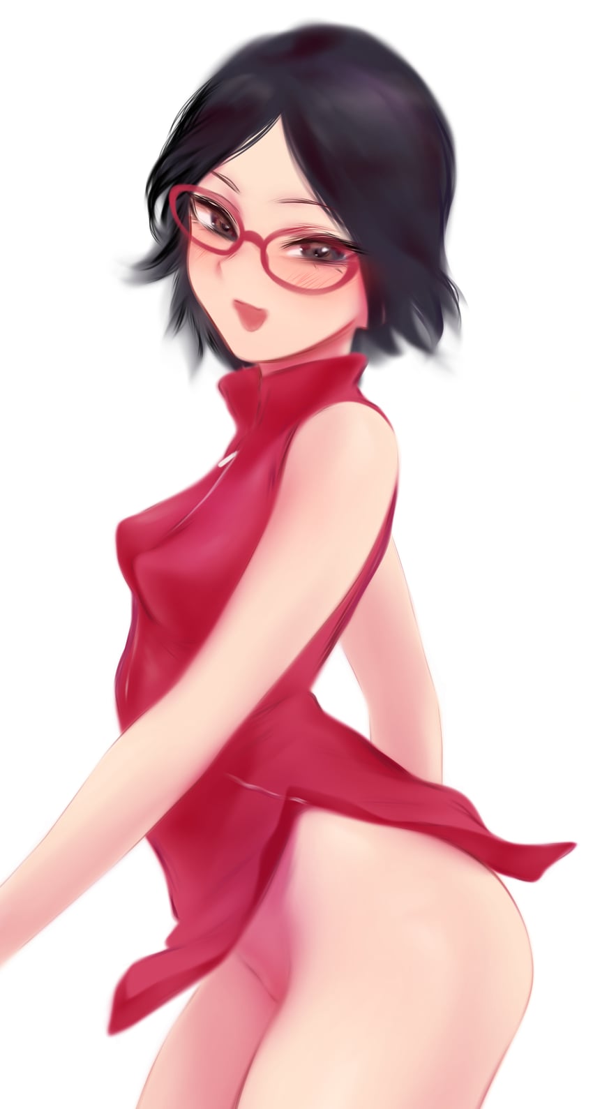 uchiha sarada (naruto and 1 more) drawn by shpo