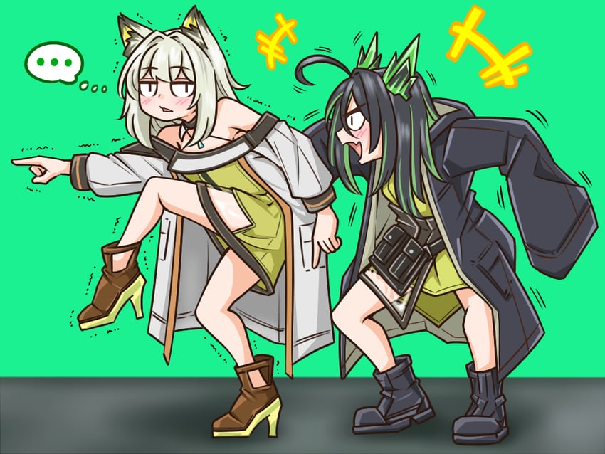kal'tsit and mon3tr (arknights and 1 more) drawn by guin_guin
