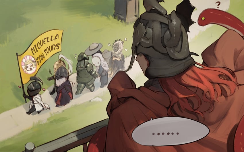 miquella, messmer the impaler, needle knight leda, sir ansbach, thiollier, and 4 more (elden ring and 1 more) drawn by bai_rui