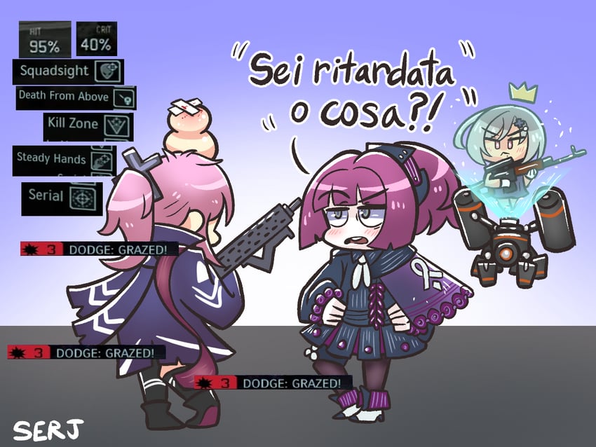 st ar-15, carcano m91/38, and sniper fairy (girls' frontline and 2 more) drawn by serjatronic