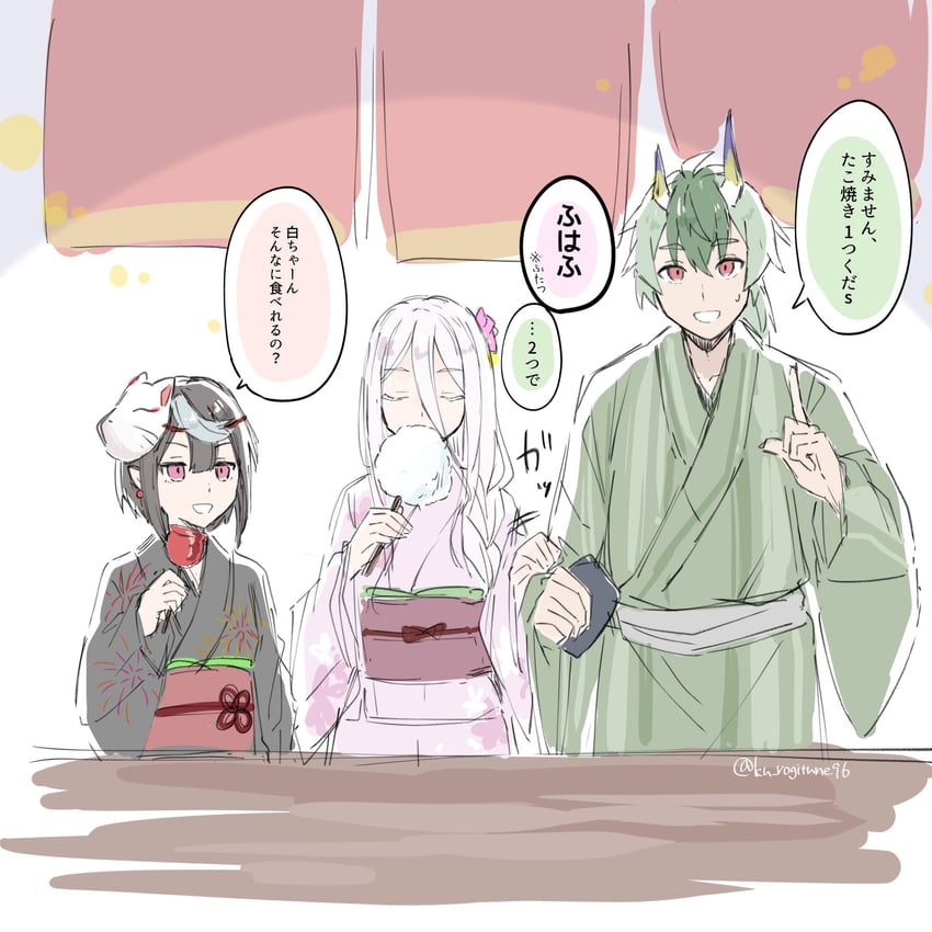shiraori, ariel, and wrath (kumo desu ga nani ka?) drawn by kuroko_(ku_rogitune96)