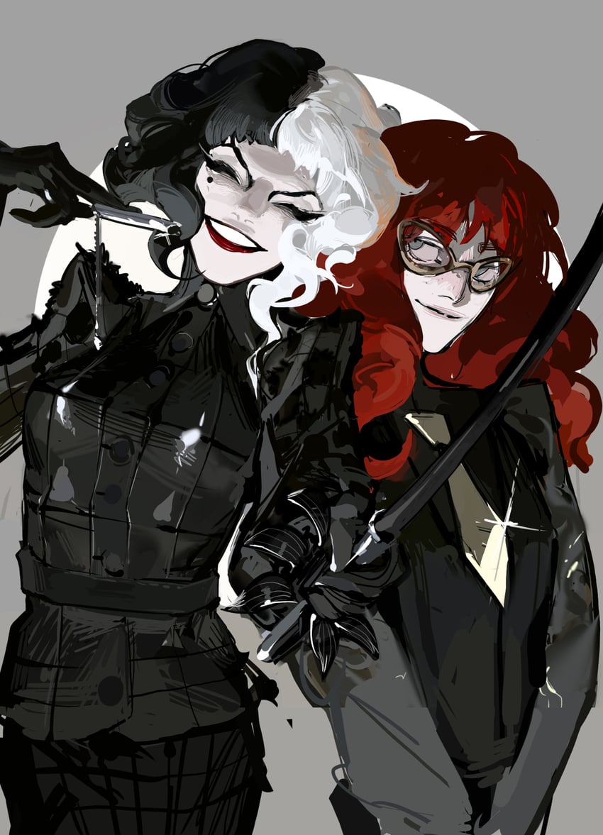 cruella de vil and estella miller (cruella) drawn by meerajebt