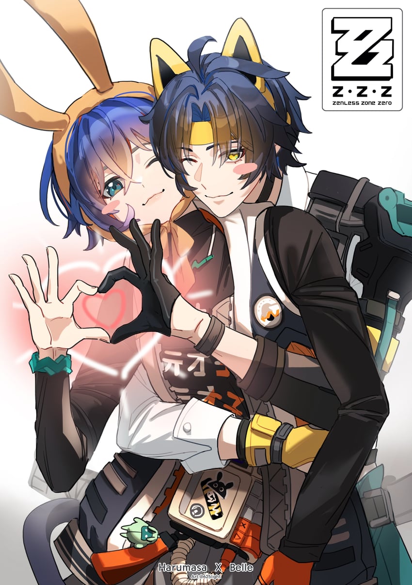 belle and asaba harumasa (zenless zone zero) drawn by 625light