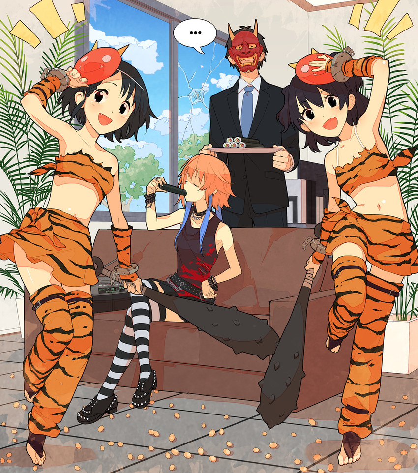 producer, akagi miria, sasaki chie, and ninomiya asuka (idolmaster and 1 more) drawn by teiryoku_lolita