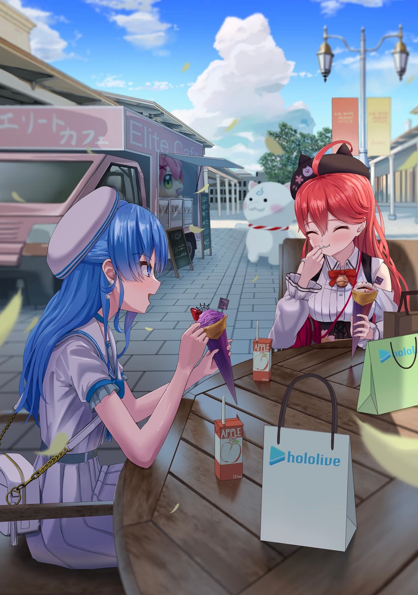 hoshimachi suisei, sakura miko, 35p, and mikodanye (hololive) drawn by asakura_(asa_t77)