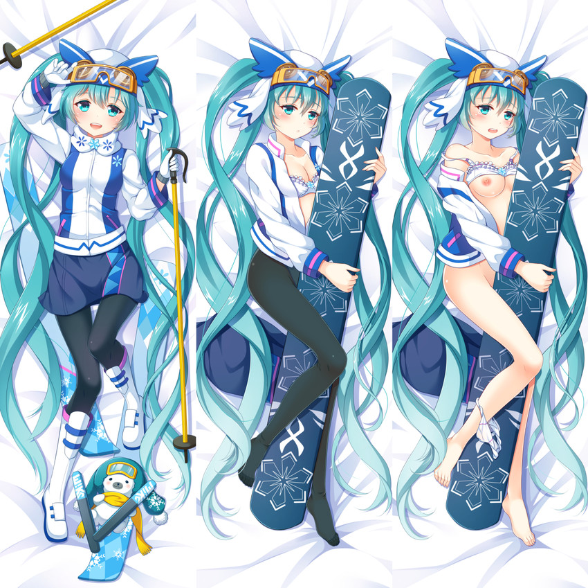 hatsune miku and yuki miku (vocaloid and 1 more) drawn by kotetu_han