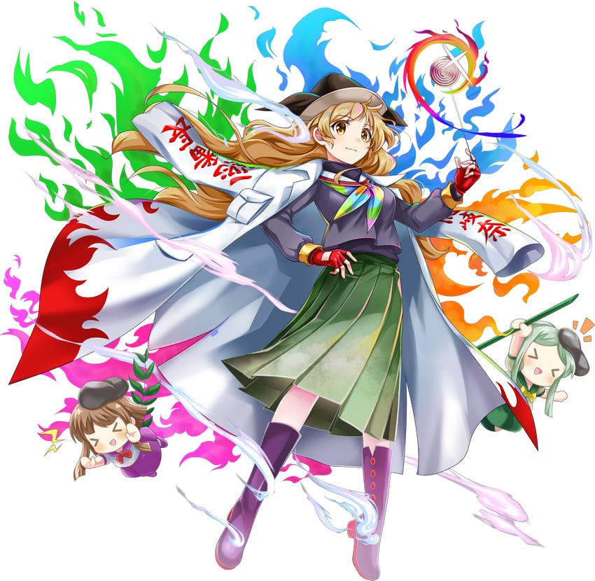matara okina, nishida satono, and teireida mai (touhou and 1 more) drawn by rotte_(1109)