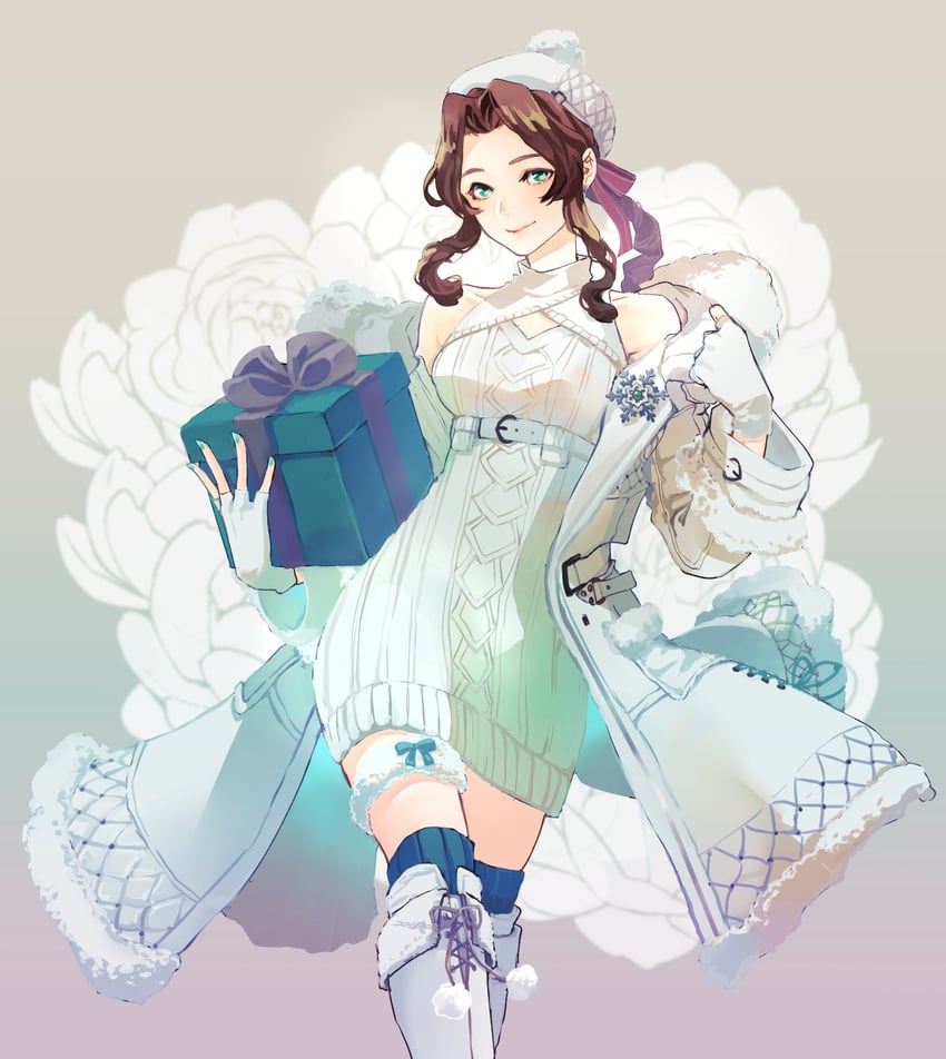 aerith gainsborough (final fantasy and 2 more) drawn by demi_co