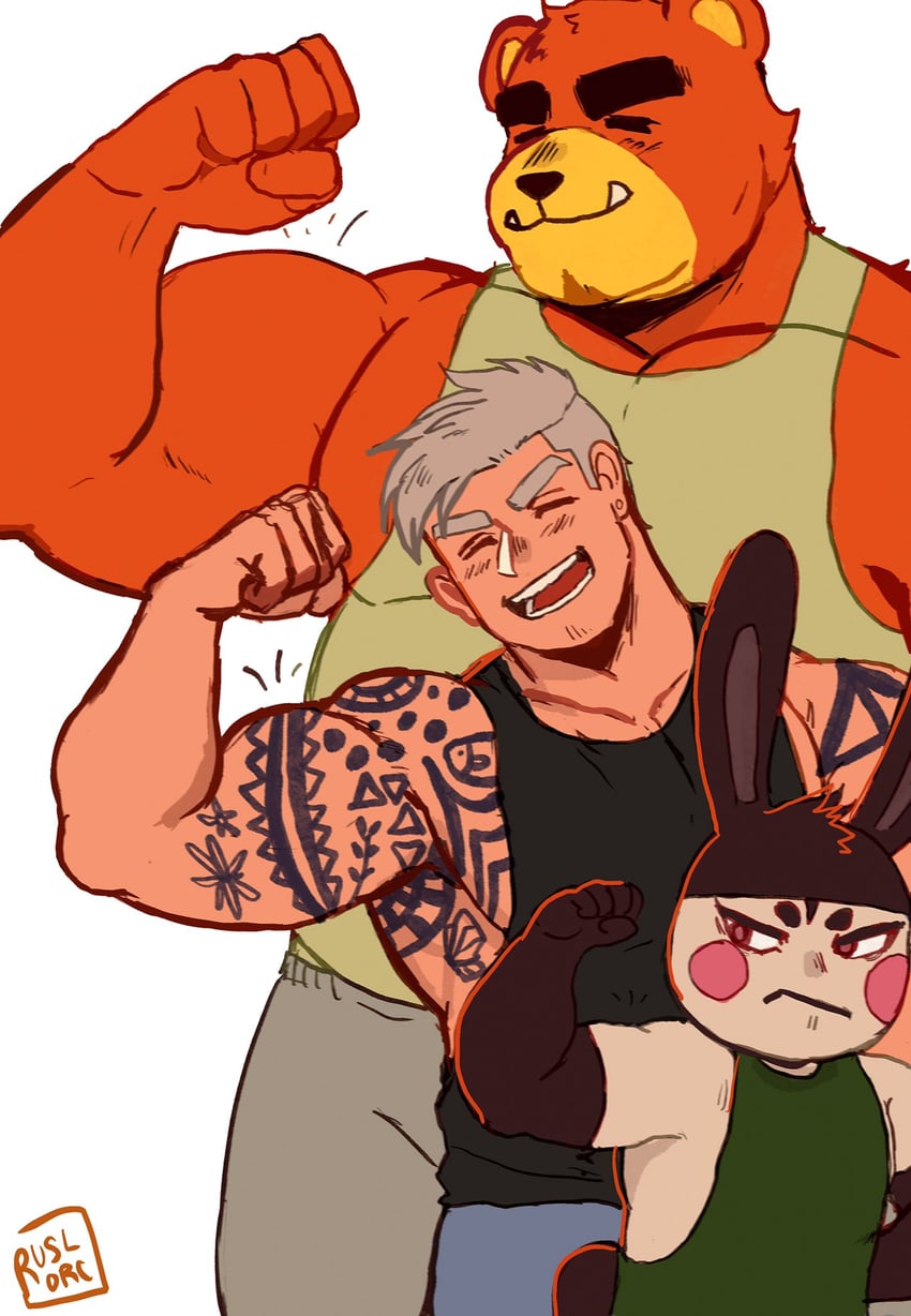teddy and genji (original and 1 more) drawn by ruslorc
