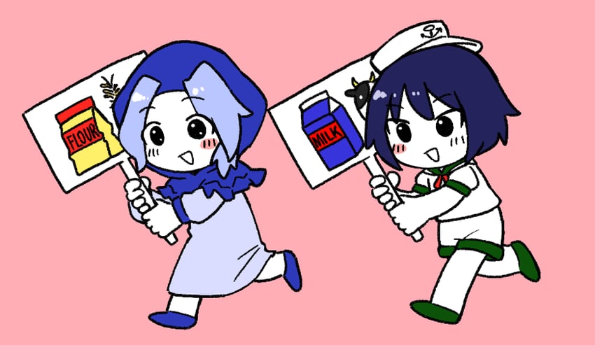 murasa minamitsu, kumoi ichirin, milk, and flour (touhou and 1 more) drawn by bseibutsu