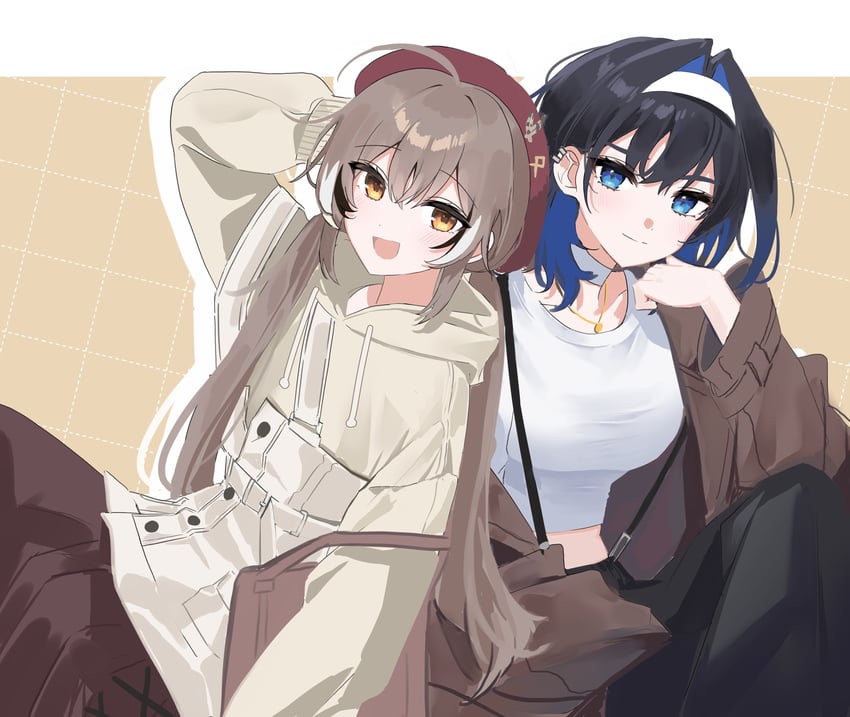 ouro kronii and nanashi mumei (hololive and 1 more) drawn by xx_tk9