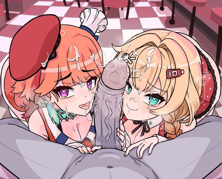 takanashi kiara and akai haato (hololive and 1 more) drawn by moral_cacoethes