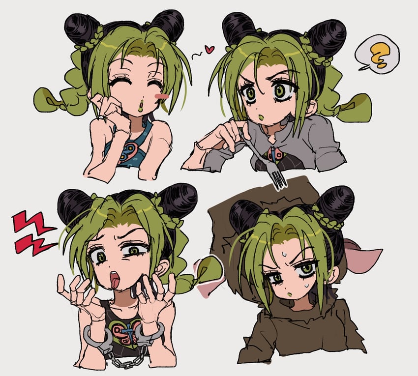 kujo jolyne (jojo no kimyou na bouken and 1 more) drawn by fu_r_y