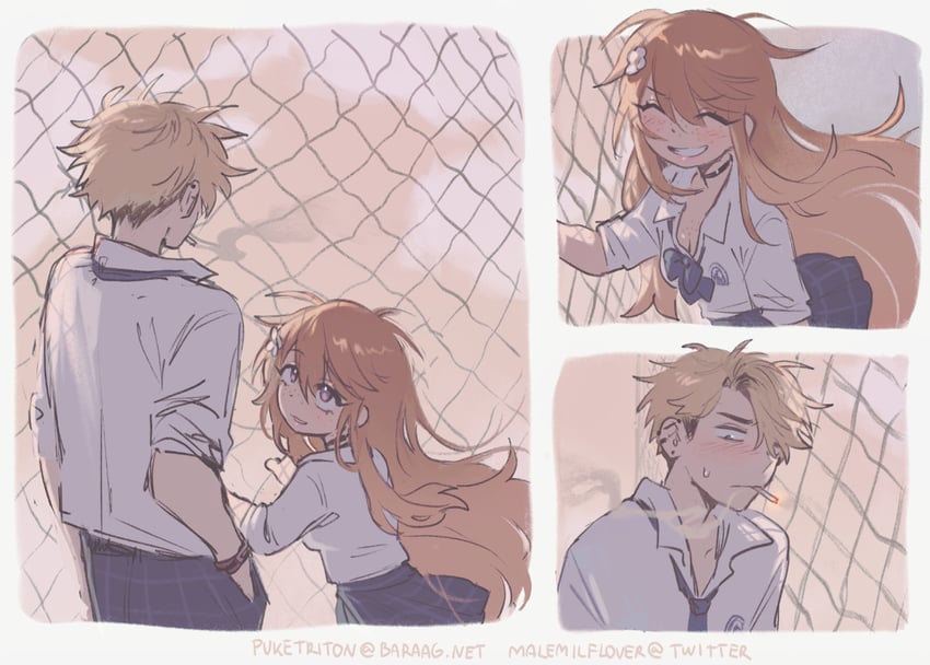 player character, whitney, and peachy (degrees of lewdity) drawn by tnso