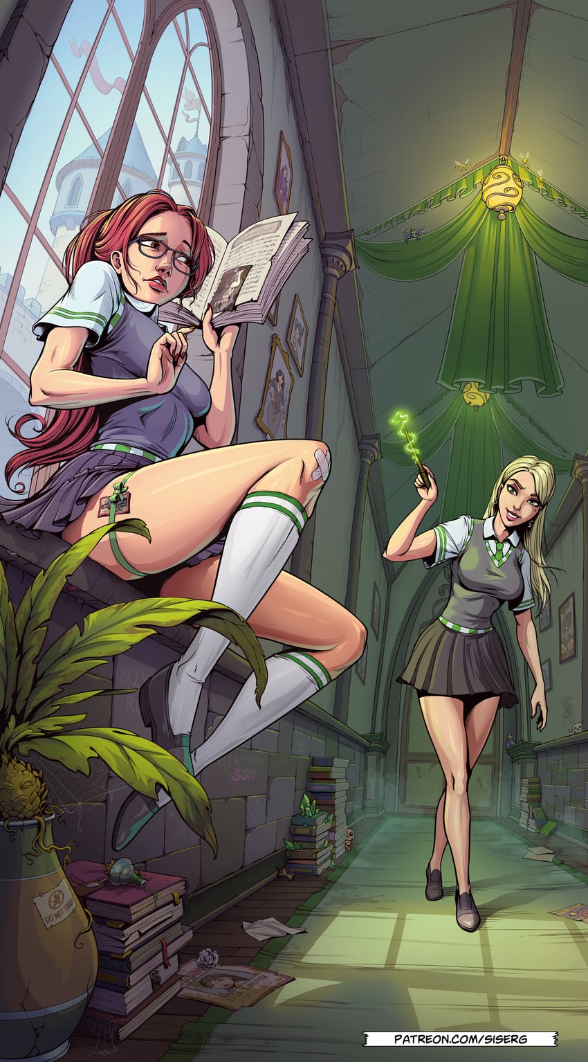 daphne greengrass and nola corey (wizarding world and 2 more) drawn by valerii_siserg