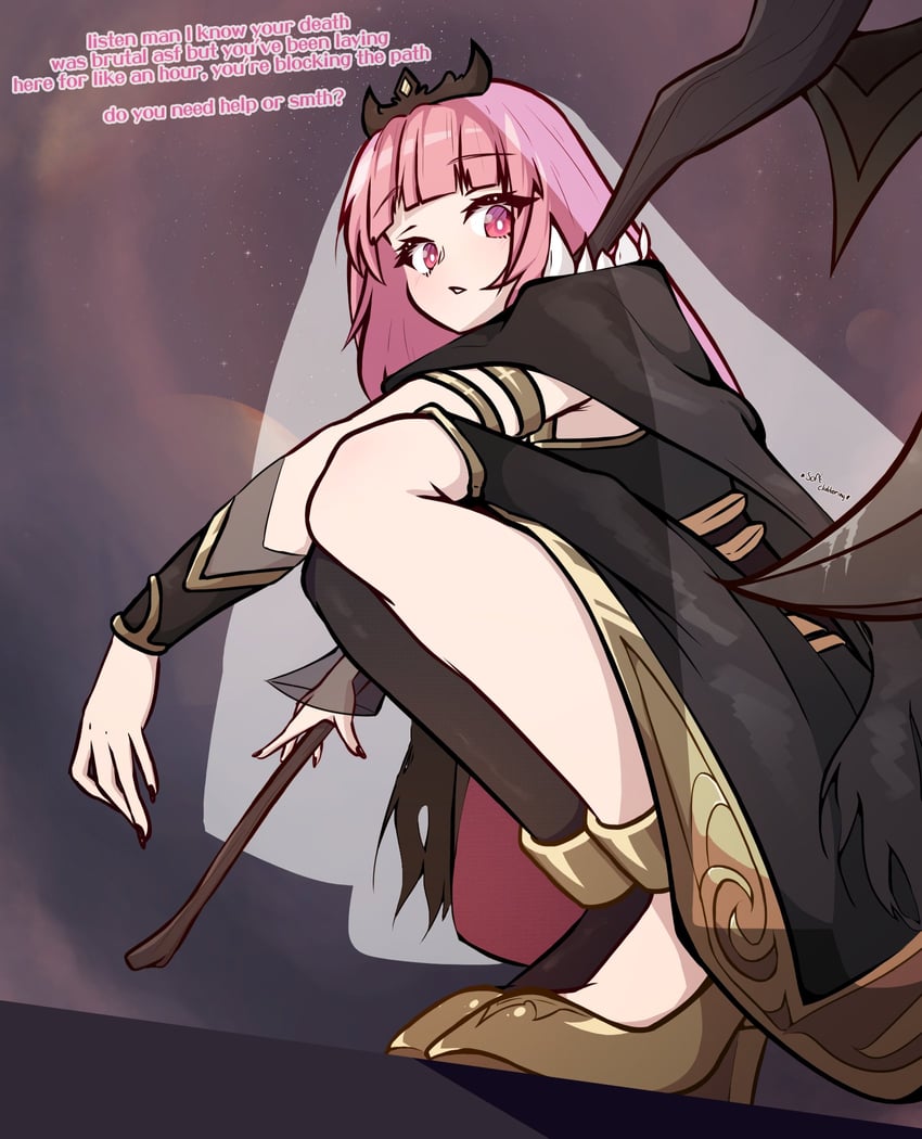 mori calliope (hololive and 1 more) drawn by rownou