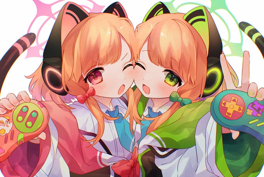 momoi and midori (blue archive) drawn by takumi_mizuki