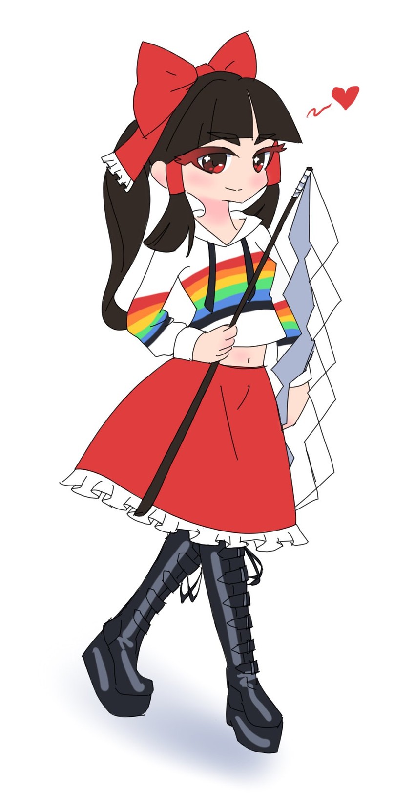 hakurei reimu (touhou) drawn by catmitzi