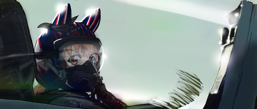 mayano top gun and pete "maverick" mitchell (umamusume and 2 more) drawn by 033_(inao170)