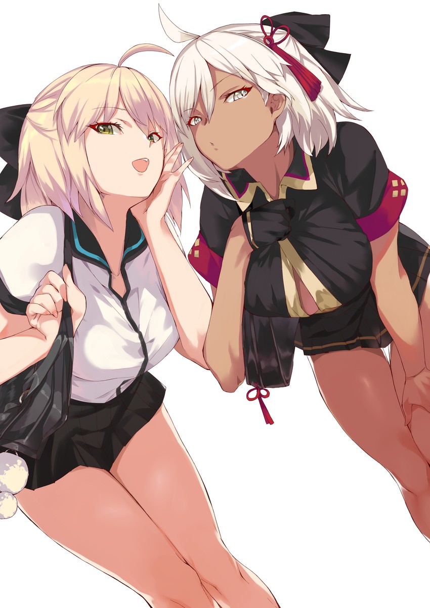 okita souji and okita souji alter (fate and 1 more) drawn by ohland