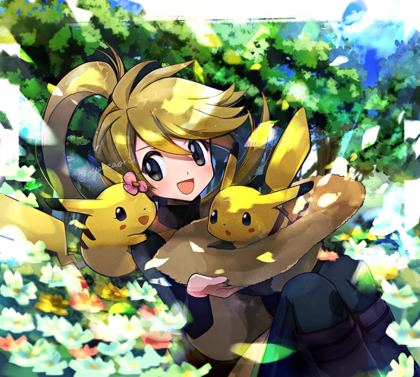 pikachu, yellow, pika, and chuchu (pokemon and 1 more) drawn by ayateaori