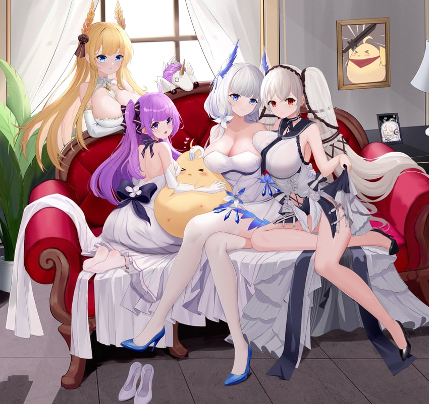 formidable, unicorn, illustrious, victorious, formidable, and 2 more (azur lane) drawn by niballl