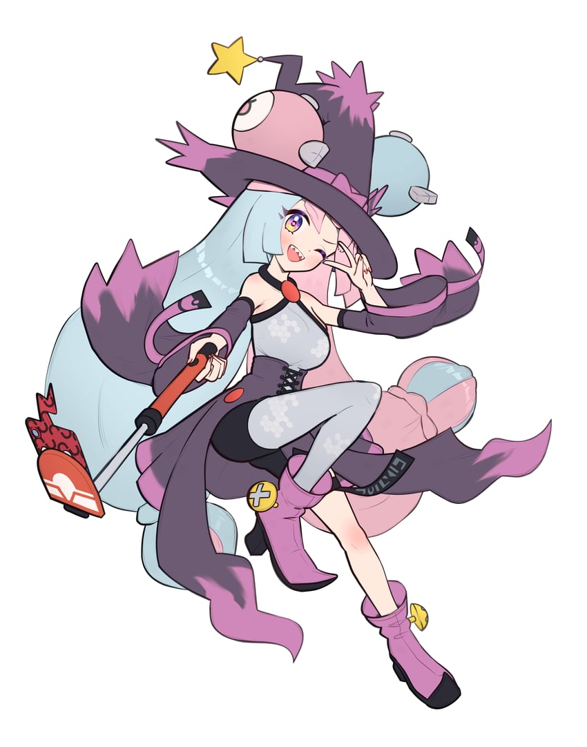 iono, rotom, rotom phone, magnemite, and mismagius (pokemon and 1 more) drawn by gonzarez
