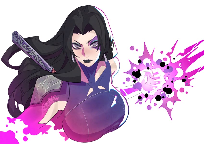 psylocke (marvel and 2 more) drawn by xuuikie_ashe