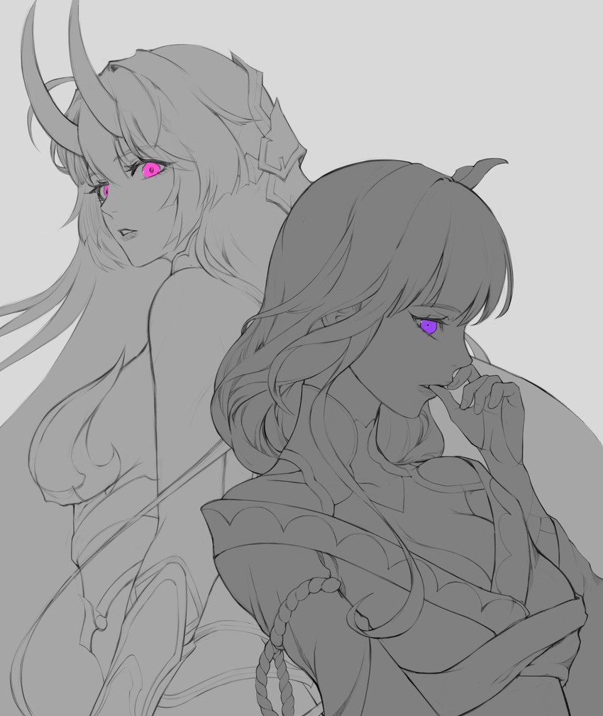 raiden shogun, raiden mei, and sawashiro miyuki (genshin impact and 3 more) drawn by kirr_rr
