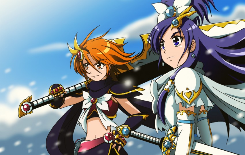 misumi nagisa, yukishiro honoka, cure black, and cure white (precure and 1 more) drawn by takaya_n