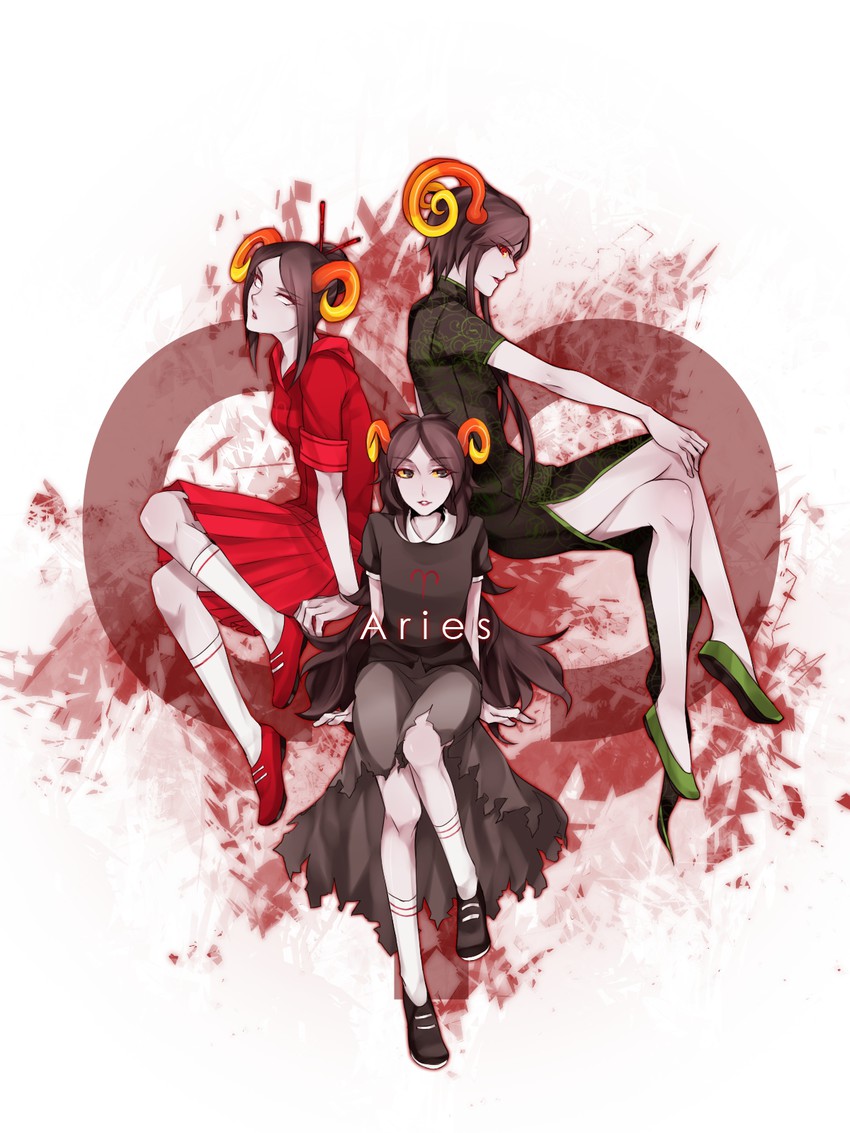 aradia megido, damara megido, and the handmaid (homestuck) drawn by byakuya0315