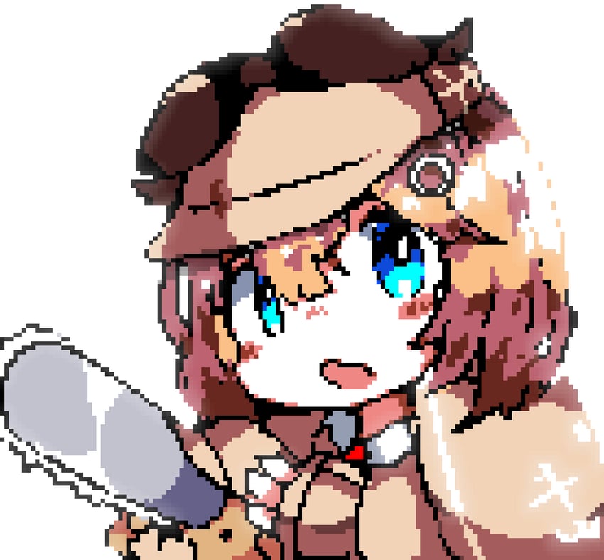 watson amelia, pochita, and bubba (hololive and 2 more) drawn by downvote_(downvote_me)