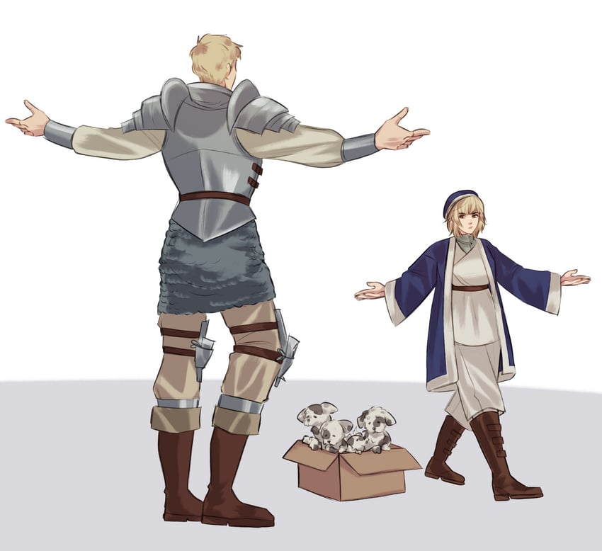 falin touden and laios touden (dungeon meshi) drawn by gato_elegante