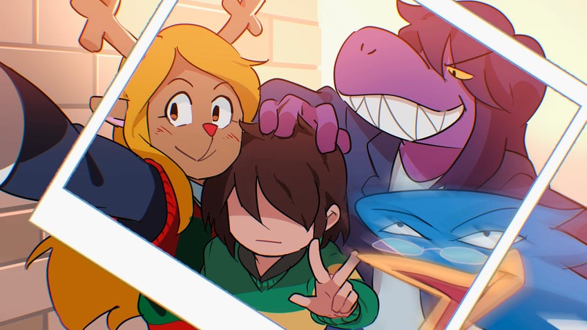 kris, susie, noelle holiday, and berdly (deltarune) drawn by 365mimimi