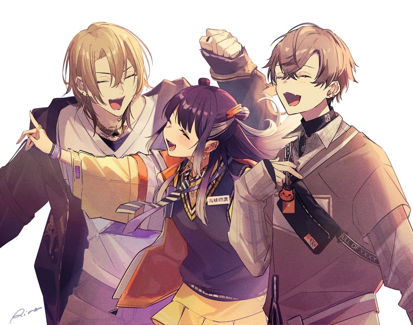 luca kaneshiro, alban knox, and umise yotsuha (nijisanji and 1 more) drawn by serisawa