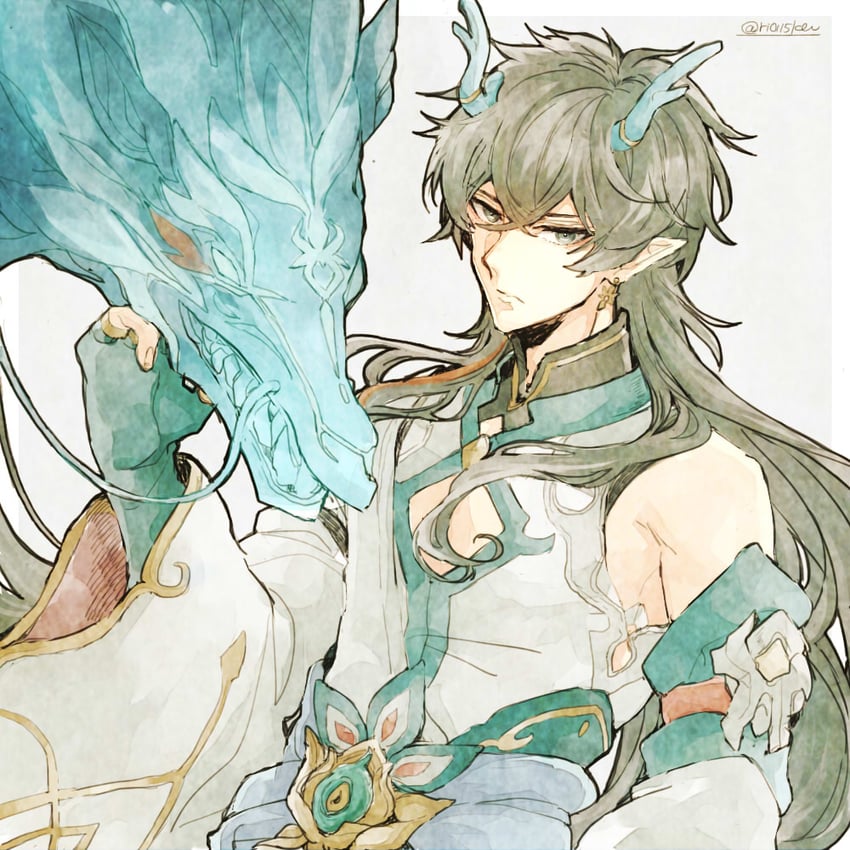 dan heng (honkai and 1 more) drawn by banira_(ri0115ka)