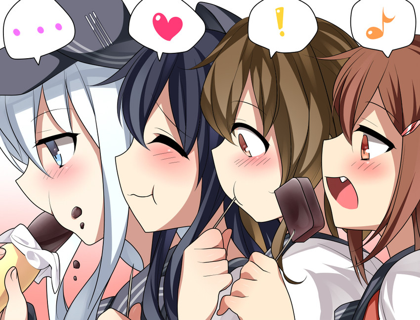 hibiki, inazuma, ikazuchi, and akatsuki (kantai collection) drawn by knbilove