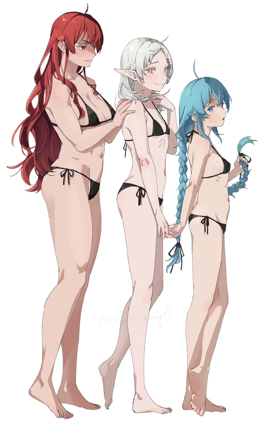 roxy migurdia, eris greyrat, and sylphiette (mushoku tensei) drawn by tokita_(mag0)