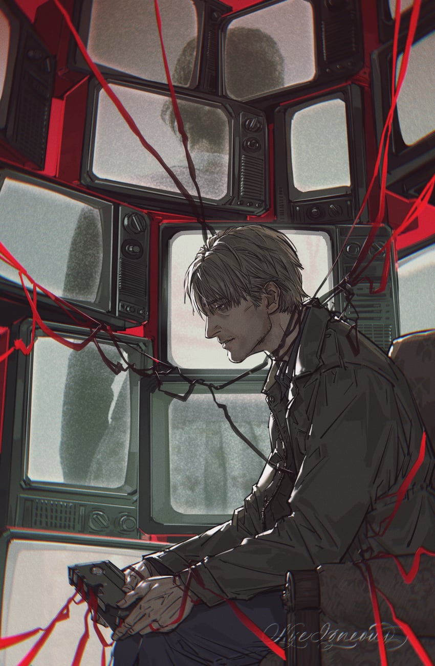 james sunderland and mary shepherd-sunderland (silent hill) drawn by nyeigneous