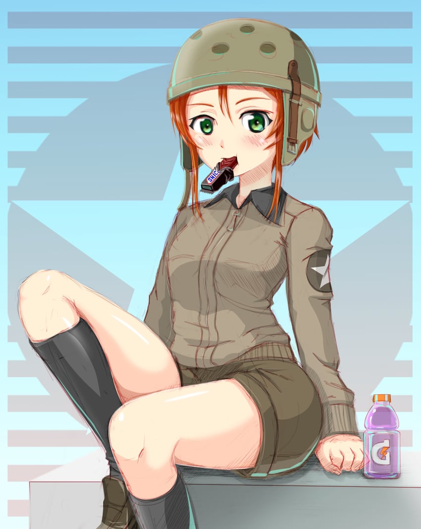 helmet-chan (girls und panzer and 1 more) drawn by sekai_saisoku_no_panda