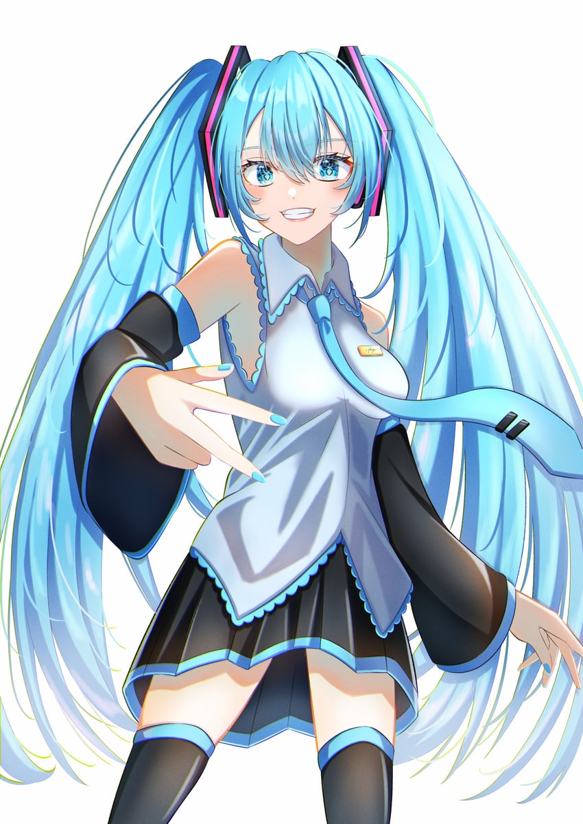 hatsune miku (vocaloid) drawn by hikage_(hikage_mono)