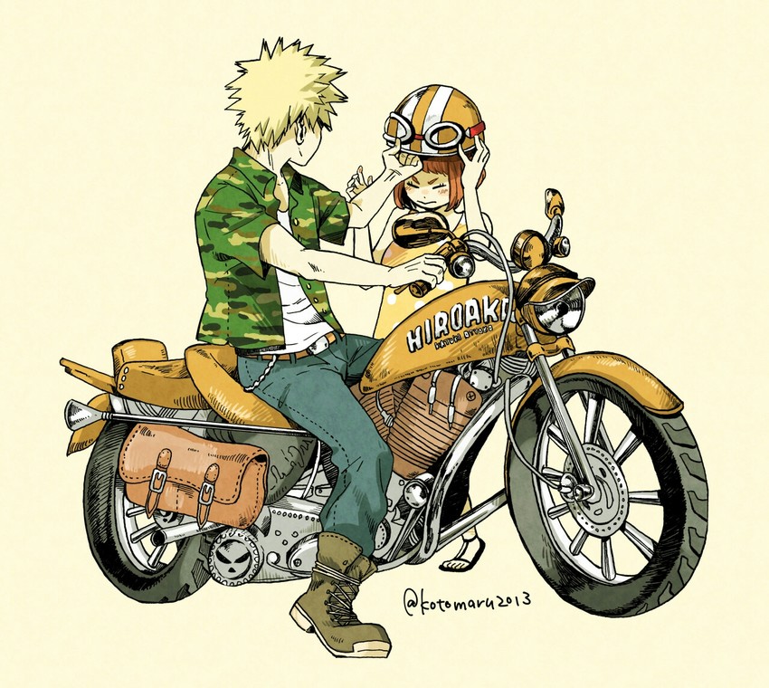 bakugou katsuki and uraraka ochaco (boku no hero academia) drawn by kotomaru