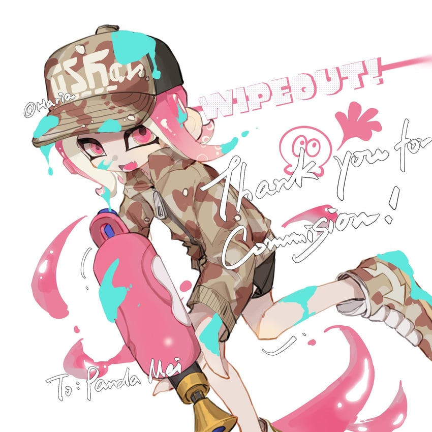octoling player character and octoling girl (splatoon and 1 more) drawn by ranaharia_neko