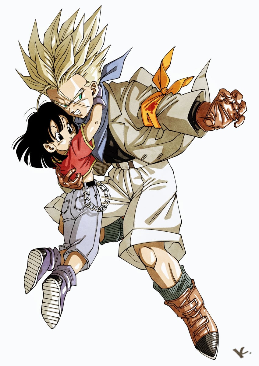 trunks and pan (dragon ball and 1 more) drawn by kakeru_(dbskakeru)
