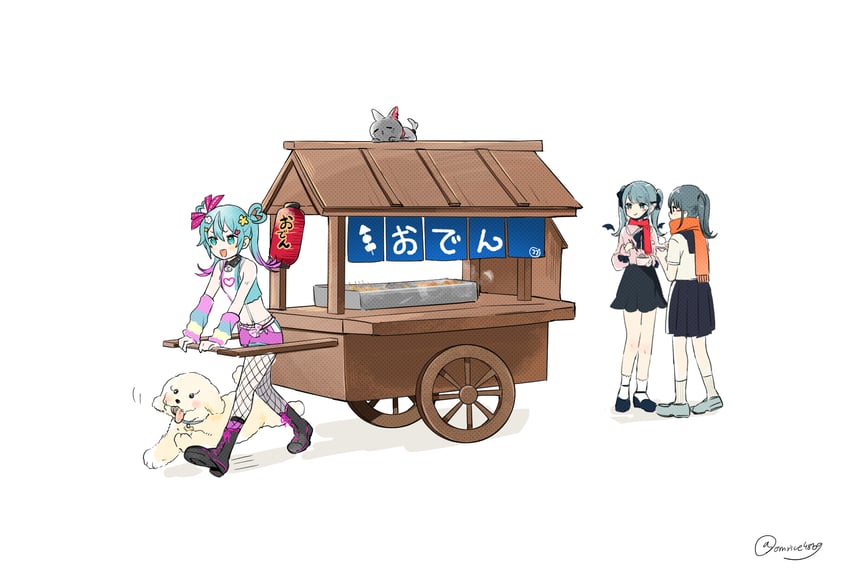 hatsune miku, deco miku, and neenya (vocaloid and 2 more) drawn by omutatsu