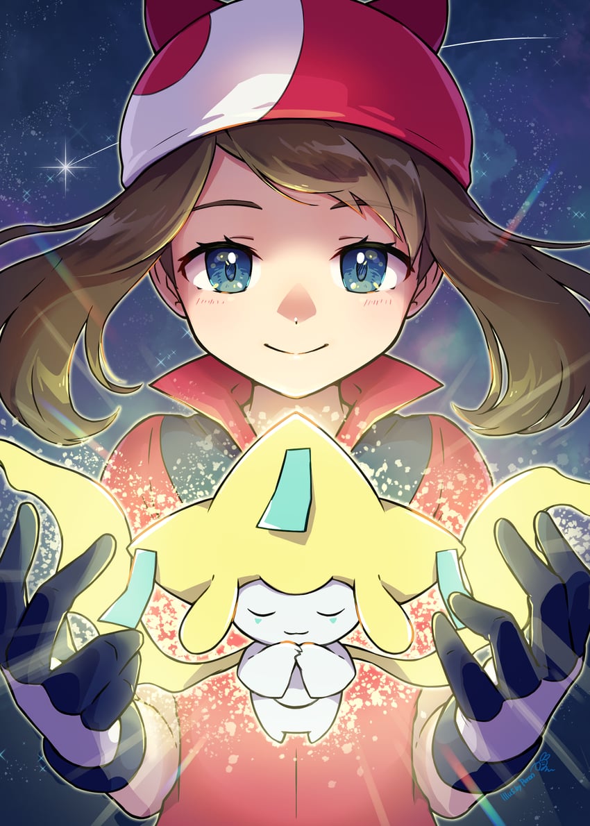 may and jirachi (pokemon and 1 more) drawn by peron_(niki2ki884)
