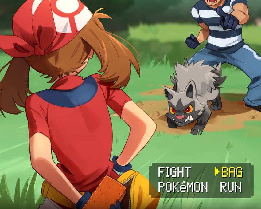 may, poochyena, and team aqua grunt (pokemon and 1 more) drawn by khyle.
