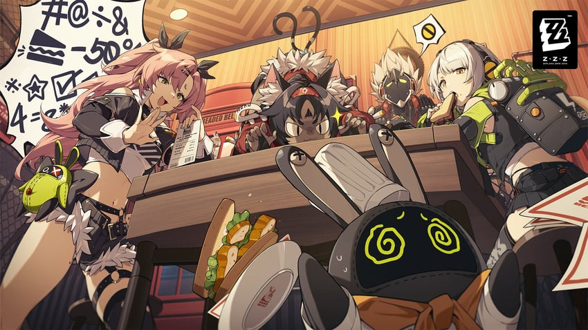 nicole demara, anby demara, nekomiya mana, and billy kid (zenless zone zero)